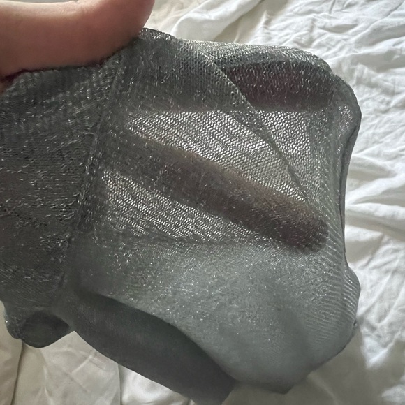 Sparkly sheer blueish/grey crop top from Brandy Melville - Picture 3 of 3